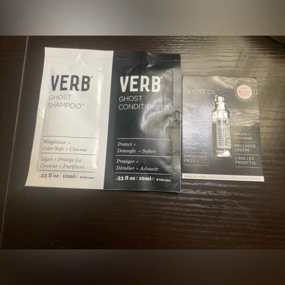 4/$25 Verb Ghost shampoo, conditioner & oil travel set. Brand new. 1 of each